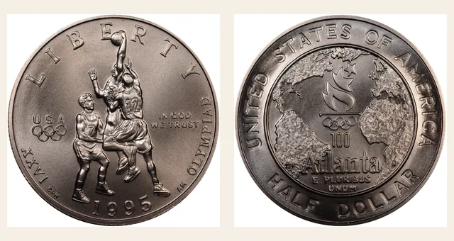 1995-S 50C Basketball NGC obverse and reverse identification pair