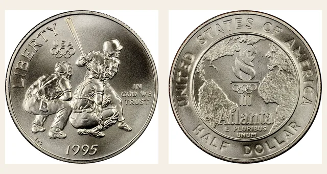 1995-S 50C Baseball NGC obverse and reverse identification pair