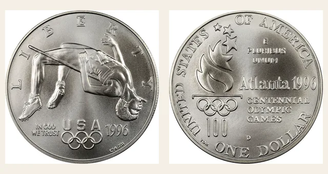 1996-D $1 High Jump NGC obverse and reverse identification pair