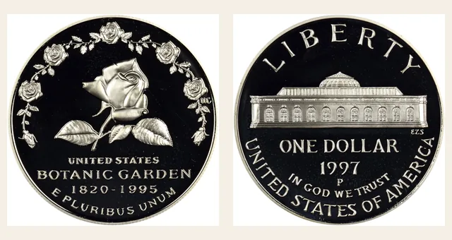 1997 P Botanic Garden S$1 PF NGC obverse and reverse identification pair