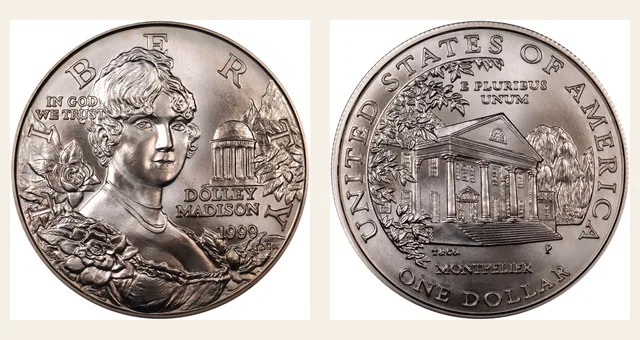1999-P $1 Dolley Madison NGC obverse and reverse identification pair