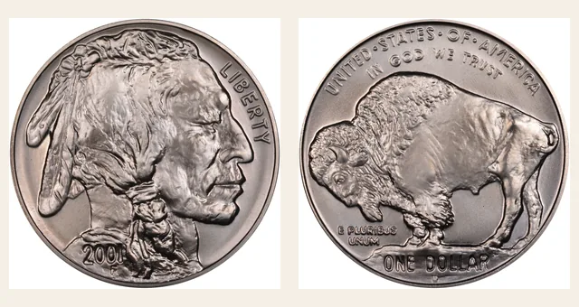 2001-D $1 Buffalo NGC obverse and reverse identification pair