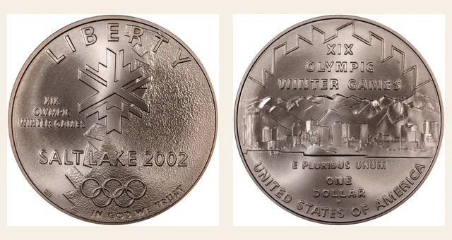 2002-P $1 Olympics-SLC NGC obverse and reverse identification pair