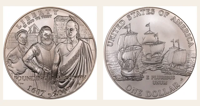 2007-P $1 Jamestown NGC obverse and reverse identification pair
