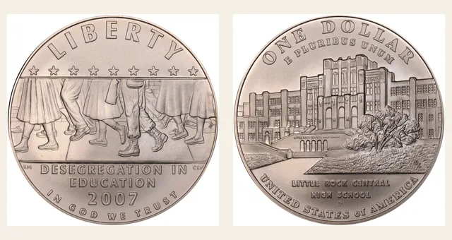 2007-P $1 Desegregation NGC obverse and reverse identification pair