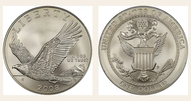 2008-P $1 Bald Eagle NGC obverse and reverse identification pair