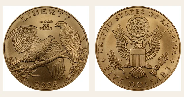 2008-W $5 Bald Eagle NGC obverse and reverse identification pair