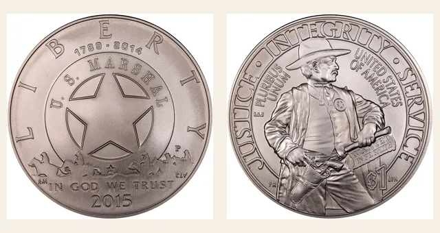 2015-P $1 U.S. Marshals Service NGC obverse and reverse identification pair