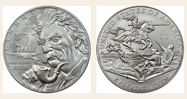 2016-P $1 Mark Twain NGC obverse and reverse identification pair