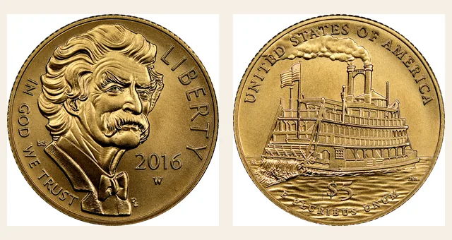 2016-W $5 Mark Twain NGC obverse and reverse identification pair