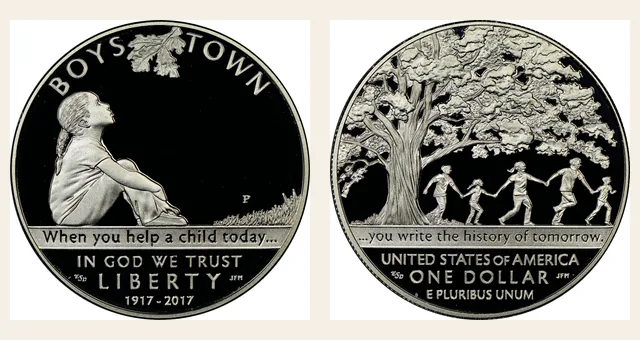 2017 P Boys Town Centennial S NGC obverse and reverse identification pair