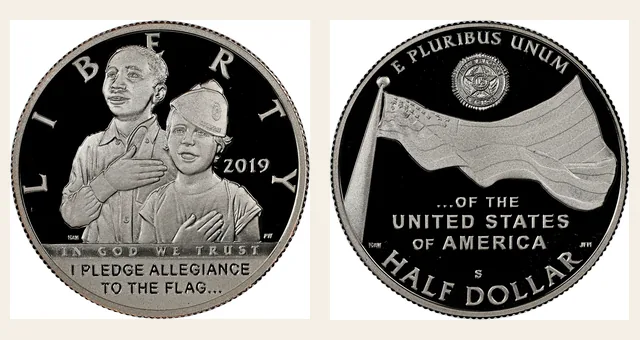 2019 S American Legion 50C PF NGC obverse and reverse identification pair