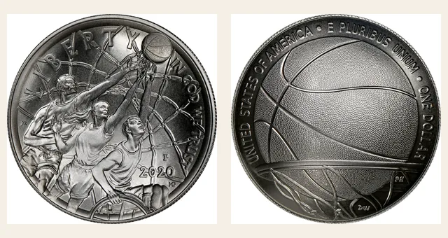 2020-P $1 Basketball Hall of Fame NGC obverse and reverse identification pair
