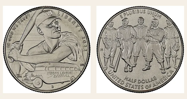 2022 D Negro Leagues Baseball 50C MS NGC obverse and reverse identification pair
