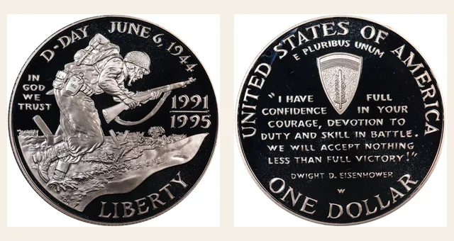 1991-1995 W World War Ii Anniversary S$1 PF NGC obverse and reverse identification pair
