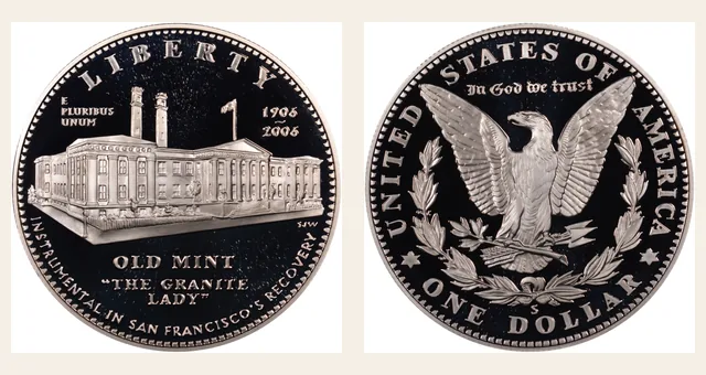 2006 S Old San Francisco Mint S$1 PF NGC obverse and reverse identification pair