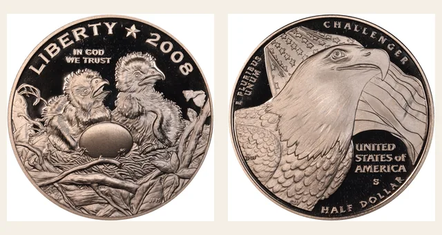 2008 S Bald Eagle 50C PF NGC obverse and reverse identification pair