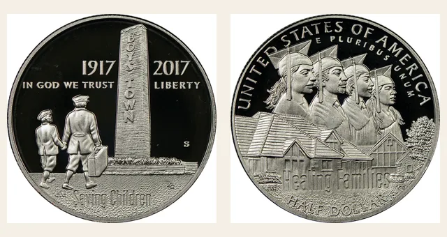 2017 S Boys Town Centennial 50C PF NGC obverse and reverse identification pair