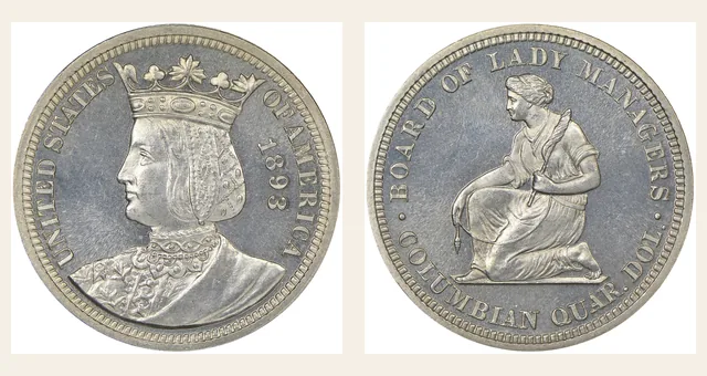 1893 Isabella 25C PF NGC obverse and reverse identification pair