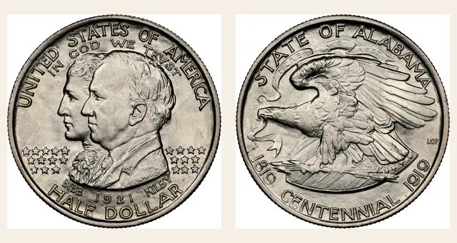 1921 50C Alabama NGC obverse and reverse identification pair