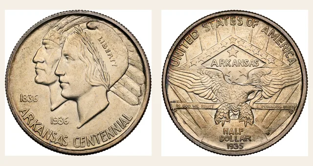 1935-D 50C Arkansas NGC obverse and reverse identification pair