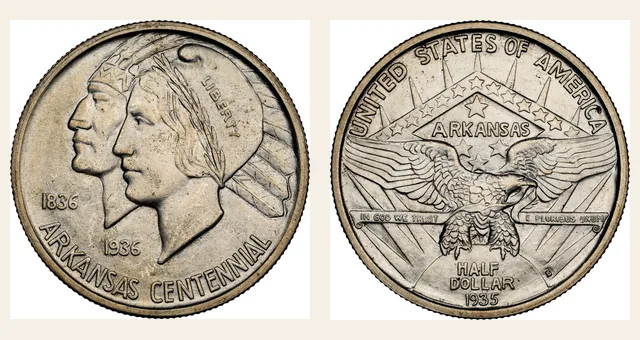 1935-S 50C Arkansas NGC obverse and reverse identification pair