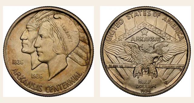 1936-D 50C Arkansas NGC obverse and reverse identification pair