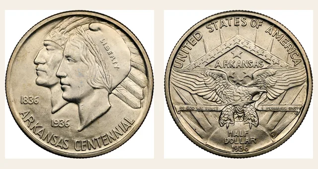 1936-S 50C Arkansas NGC obverse and reverse identification pair