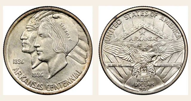 1937 50C Arkansas NGC obverse and reverse identification pair