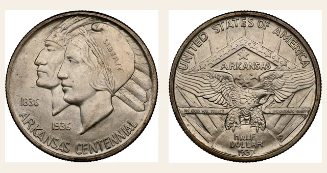 1937-D 50C Arkansas NGC obverse and reverse identification pair
