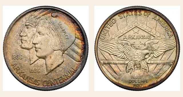1937-S 50C Arkansas NGC obverse and reverse identification pair