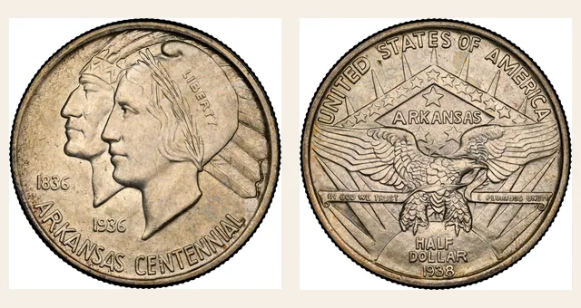 1938 50C Arkansas NGC obverse and reverse identification pair