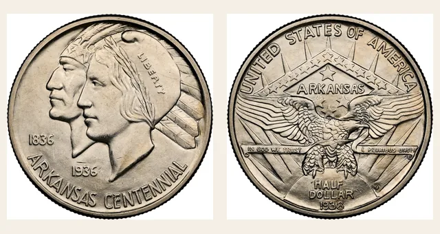 1938-D 50C Arkansas NGC obverse and reverse identification pair