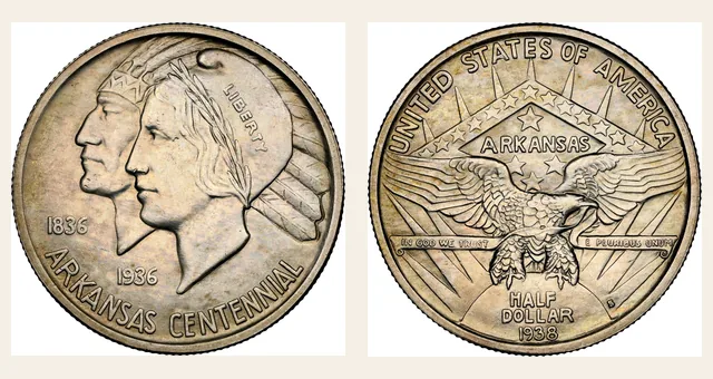 1938-S 50C Arkansas NGC obverse and reverse identification pair