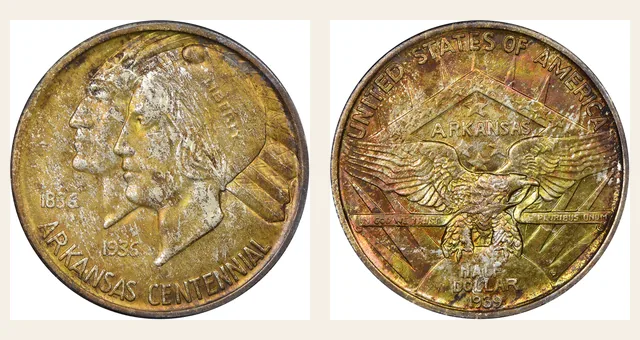 1939-S 50C Arkansas NGC obverse and reverse identification pair