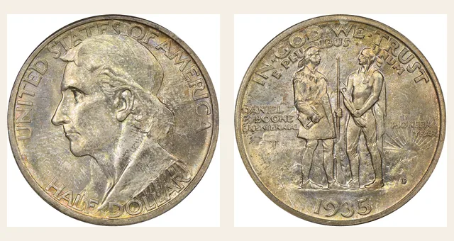 1935-D 50C Boone NGC obverse and reverse identification pair