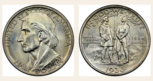 1936 50C Boone NGC obverse and reverse identification pair