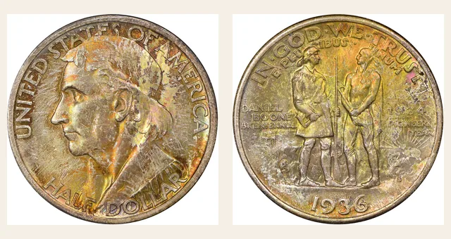 1936-S 50C Boone NGC obverse and reverse identification pair