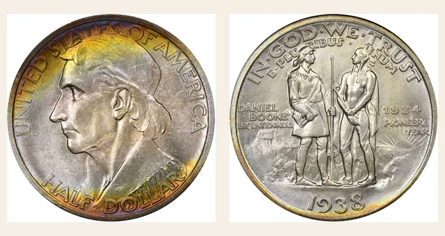 1938 50C Boone NGC obverse and reverse identification pair
