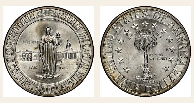 1936 50C Columbia NGC obverse and reverse identification pair