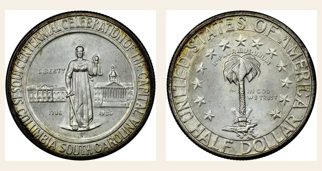 1936-S 50C Columbia NGC obverse and reverse identification pair