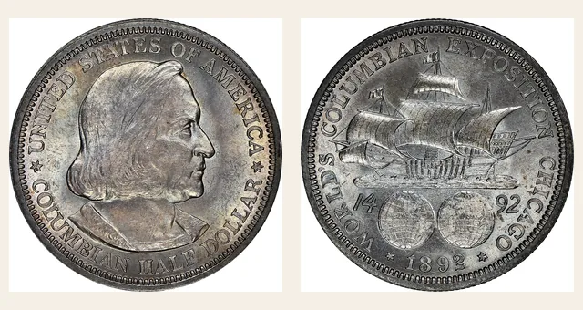 1892 50C Columbian NGC obverse and reverse identification pair