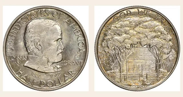 1922 50C Grant, with Star NGC obverse and reverse identification pair