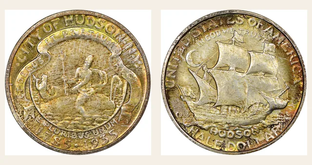 1935 50C Hudson NGC obverse and reverse identification pair