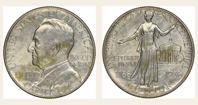 1936 50C Lynchburg NGC obverse and reverse identification pair