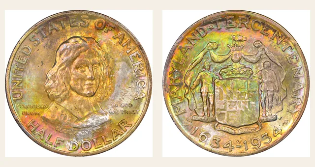 1934 50C Maryland NGC obverse and reverse identification pair