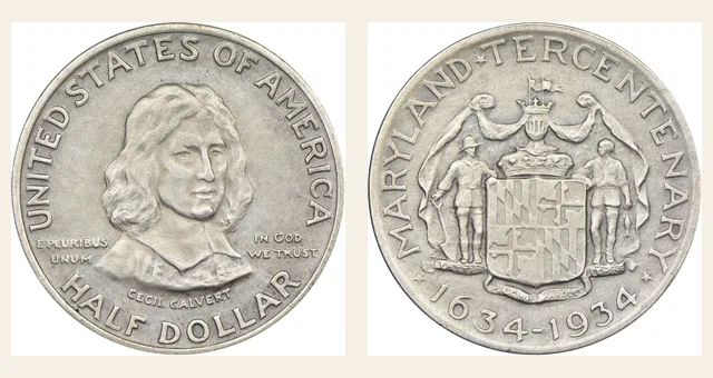 1934 Maryland 50C PF NGC obverse and reverse identification pair