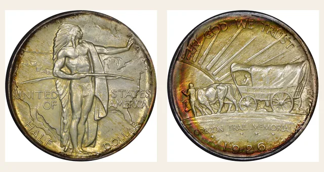 1926 50C Oregon NGC obverse and reverse identification pair