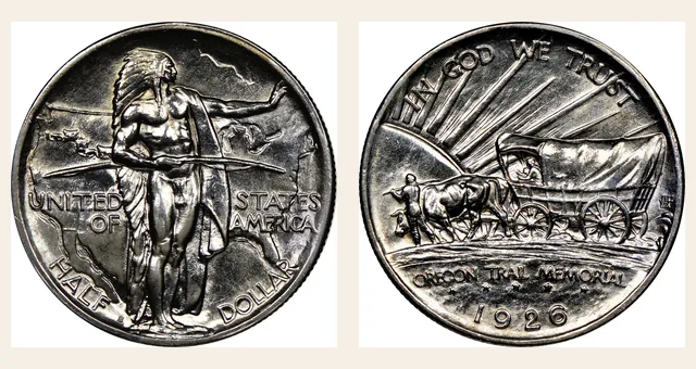 1926-S 50C Oregon NGC obverse and reverse identification pair