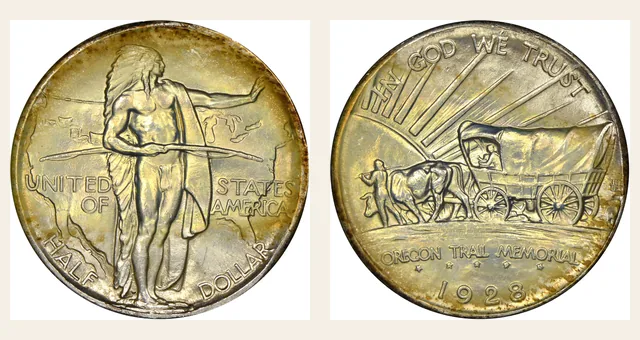 1928 50C Oregon NGC obverse and reverse identification pair